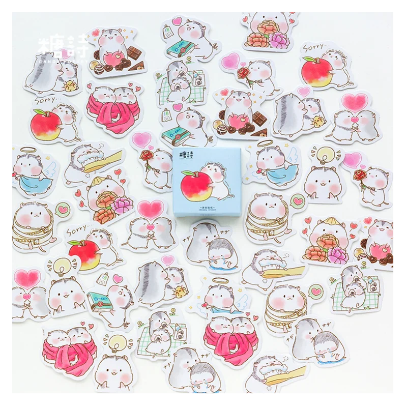 45Pcs Black Cat，Cartoon Animals，Playful Cats，Fish，Dog,panda Stickers Scrapbooking Stickers for Laptop Planners Album Stickers