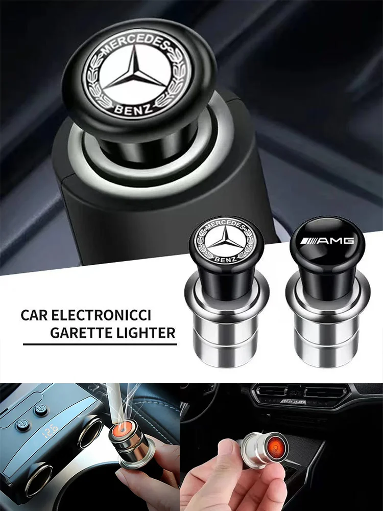 12v metal carro à prova de vento portátil sem chama isqueiro para mercedes benz amg a b c e g cla