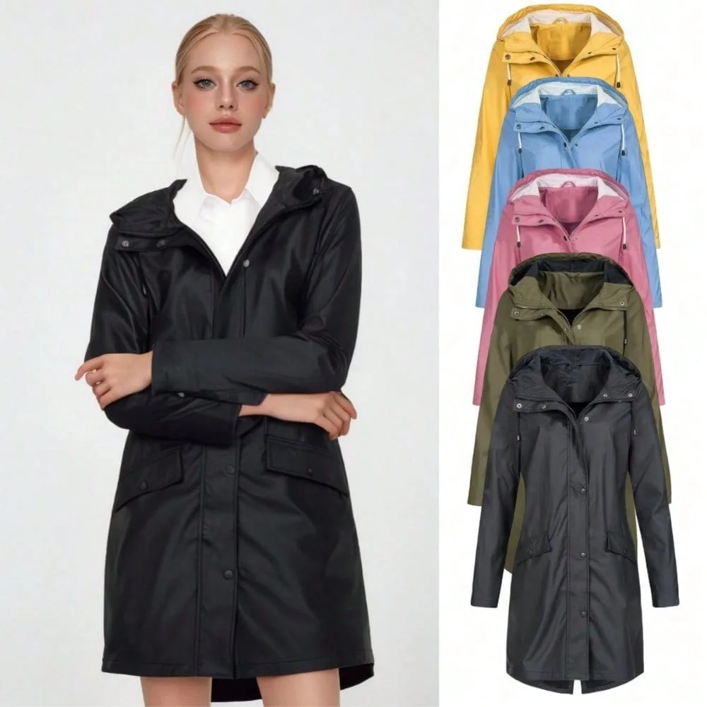 

2025 Raincoat Hit New Product Long Raincoat Outdoor Mountaineering Jacket Mid-length Women's Style
