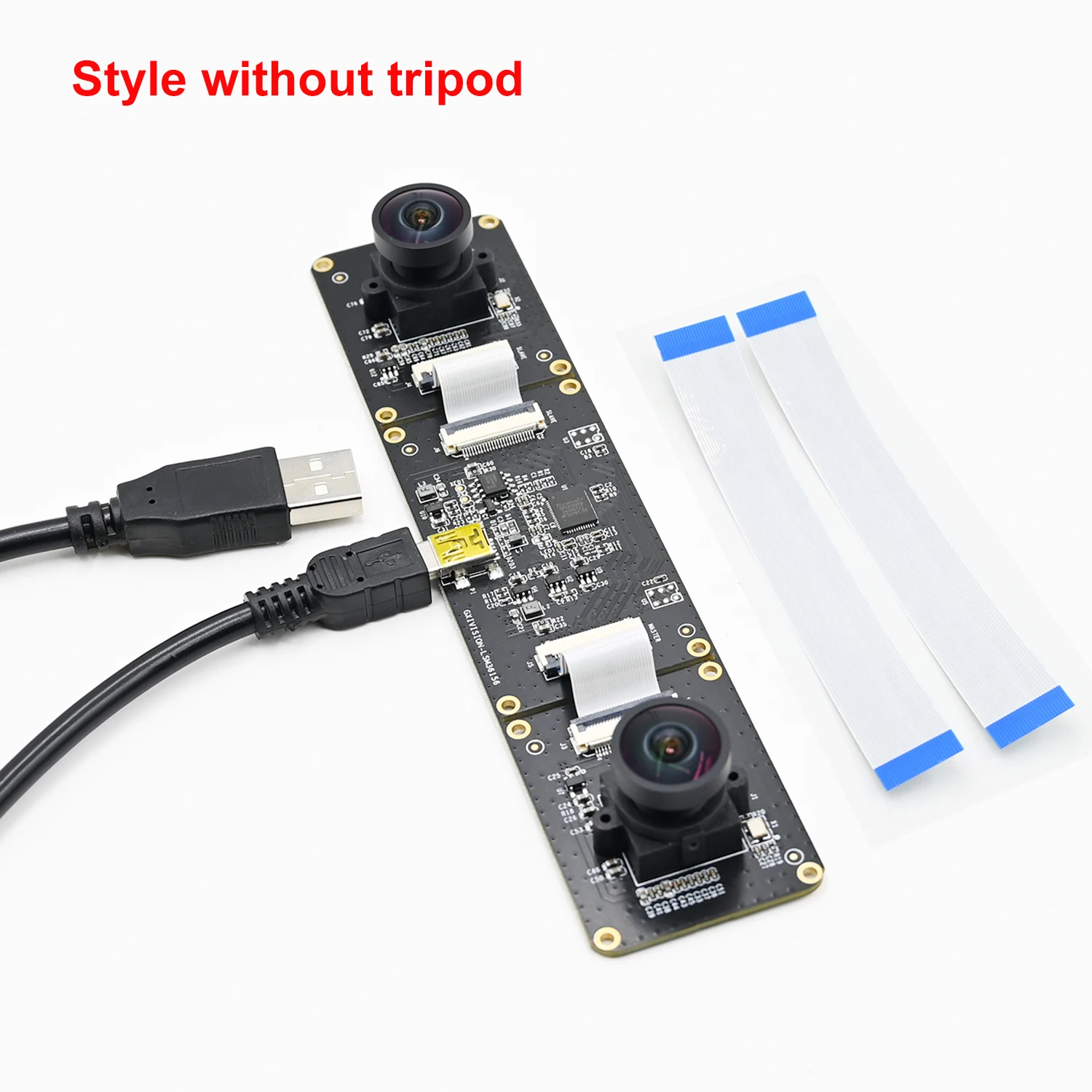 1080P 3D USB Camera Module Dual Lens 2MP Synchronous Same Frame，Baseline Adjustable，For Windows Linux Android VR