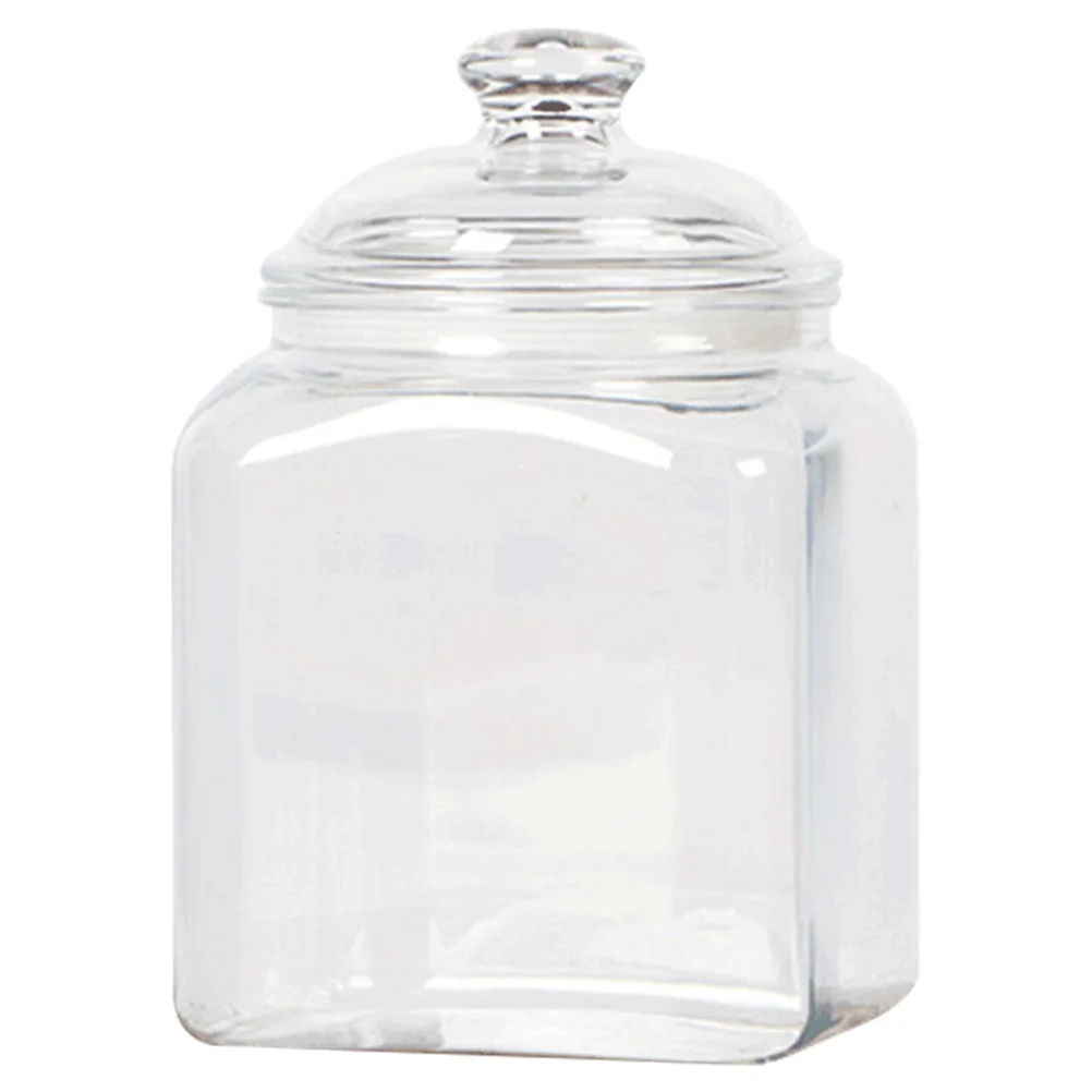 Square Storage Jars Plastic Airtight Grain Containers Food Canisters Dried Fruit Sealed Kitchen BoxesReusable Pet Flour Tea