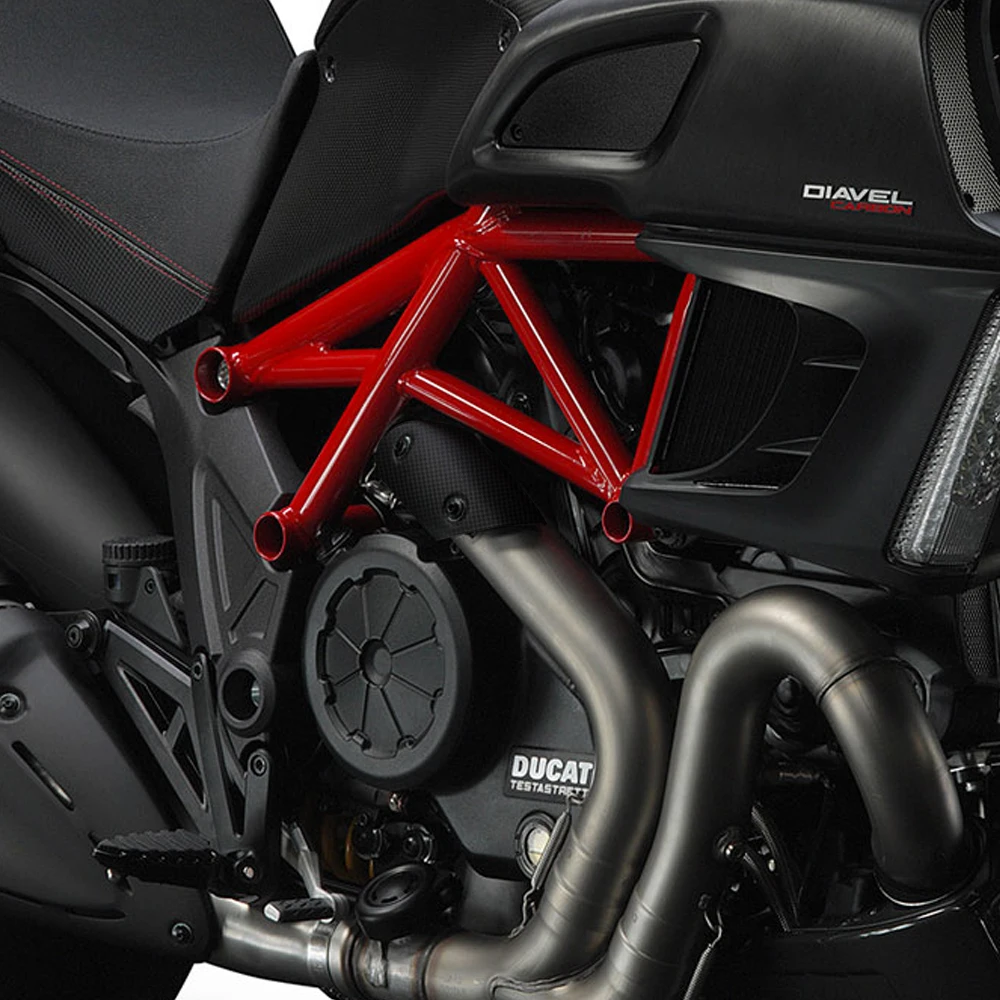 リアルドライカーボンファイバー排気カバーヒートシールドコレクタードゥカティ Diavel 1200 2010-2015 オートバイフェアリングパネルプロテクター