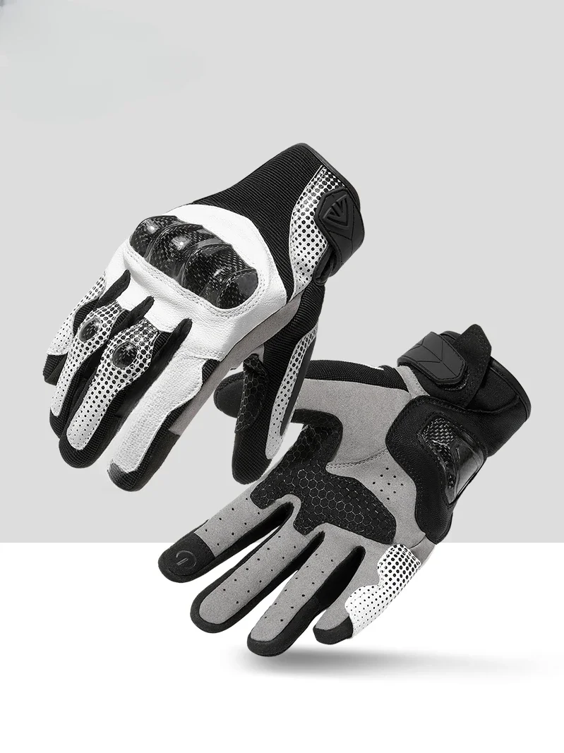 Motorcycle gloves, locomotive equipment, riding gloves, carbon fiber men's and women's four-season gloves