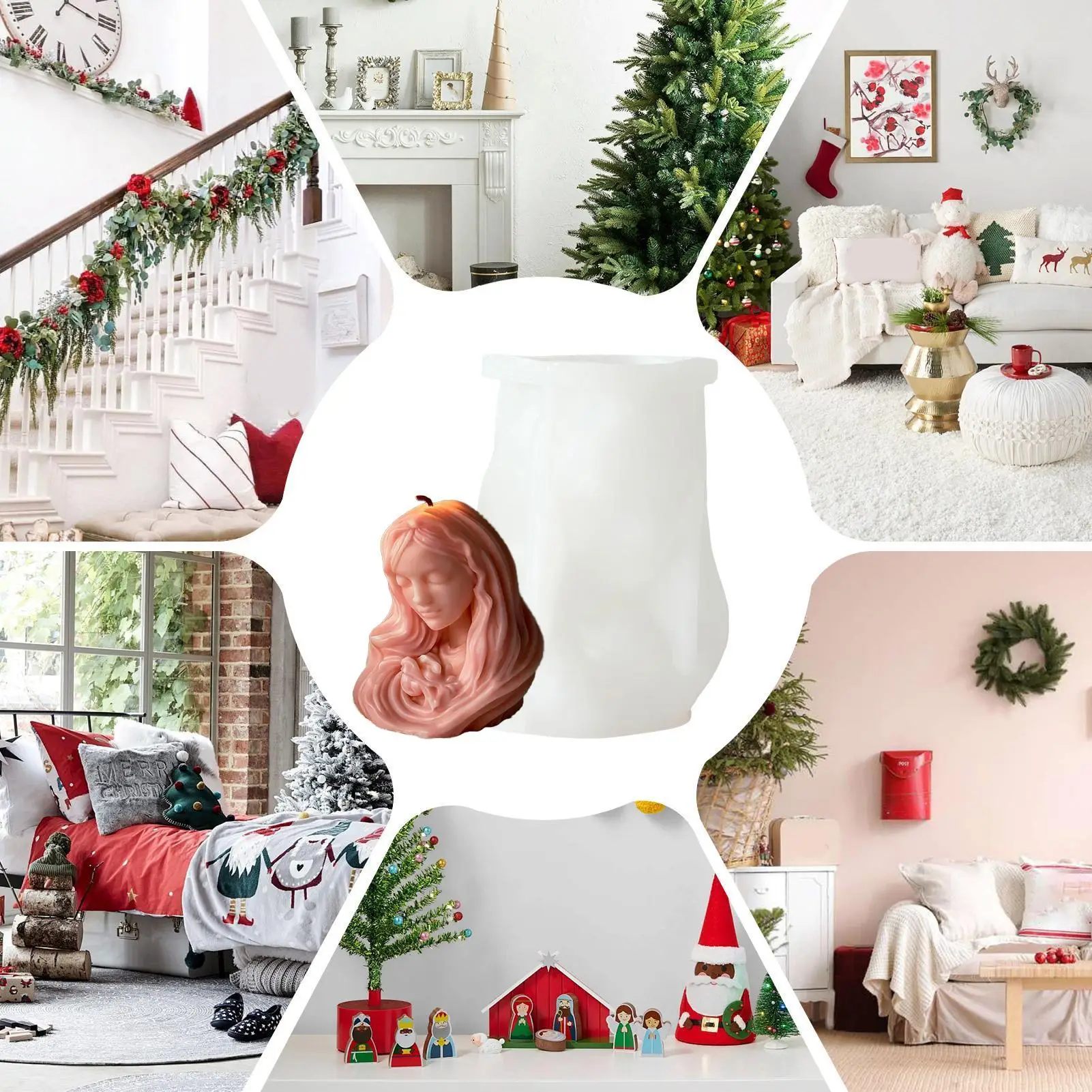 

Формы для изготовления свечей, многоразовые 3D формы для изготовления свечей Иисуса Мэри, термостойкие формы для женщин и взрослых, любителей рукоделия, пластырь из смолы, мыло