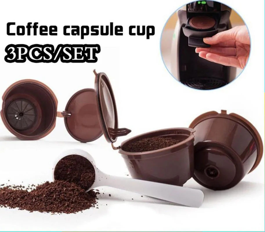 

3pcs Reusable Coffee Capsule For Nescafe Machine Refillable Coffee Capsule Filter Cup Coffee Filter Pod Kitchen Tool cup