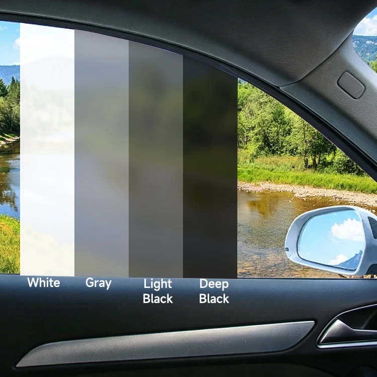 12V Dark Black PDLC Electrochromic Smart Tint Film,Self‑Healing,99% UV Protection,3‑Year Warranty for Car Windows