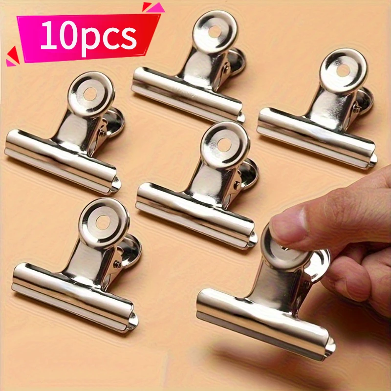 10 Heavy-Duty Stainless Steel Food Bag Sealing Clips - Versatile, Resealable for Kitchen, Office, School - Organization Storage