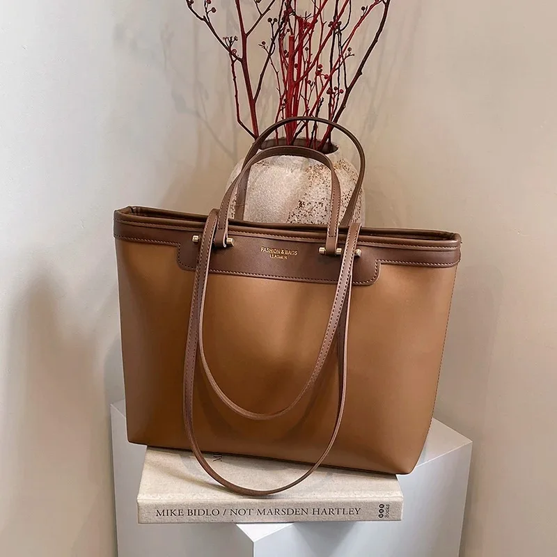 

Women's Handbags Trend 2025 Korean Pu Leather Big Shoulder Tote Bag for Woman High Quality Large Fashion Designer Female Shopper