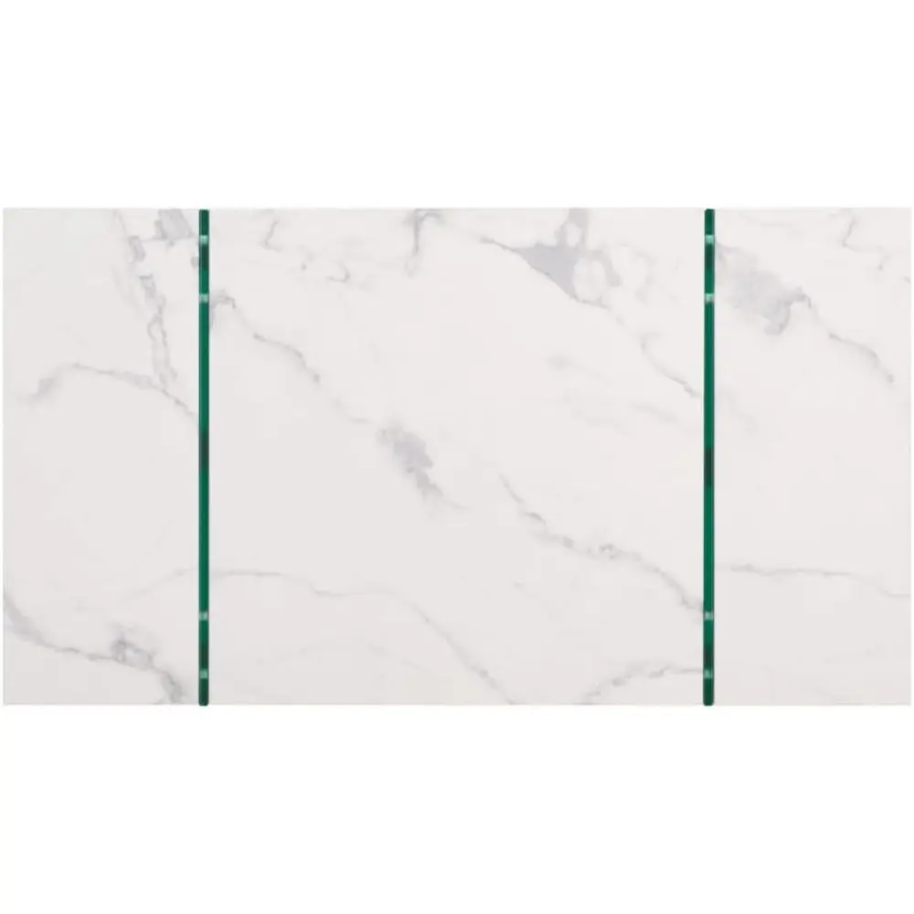 مجموعة طاولة قهوة مستطيلة بأرجل زجاجية بيضاء/شفافة من مجموعة جاكوب