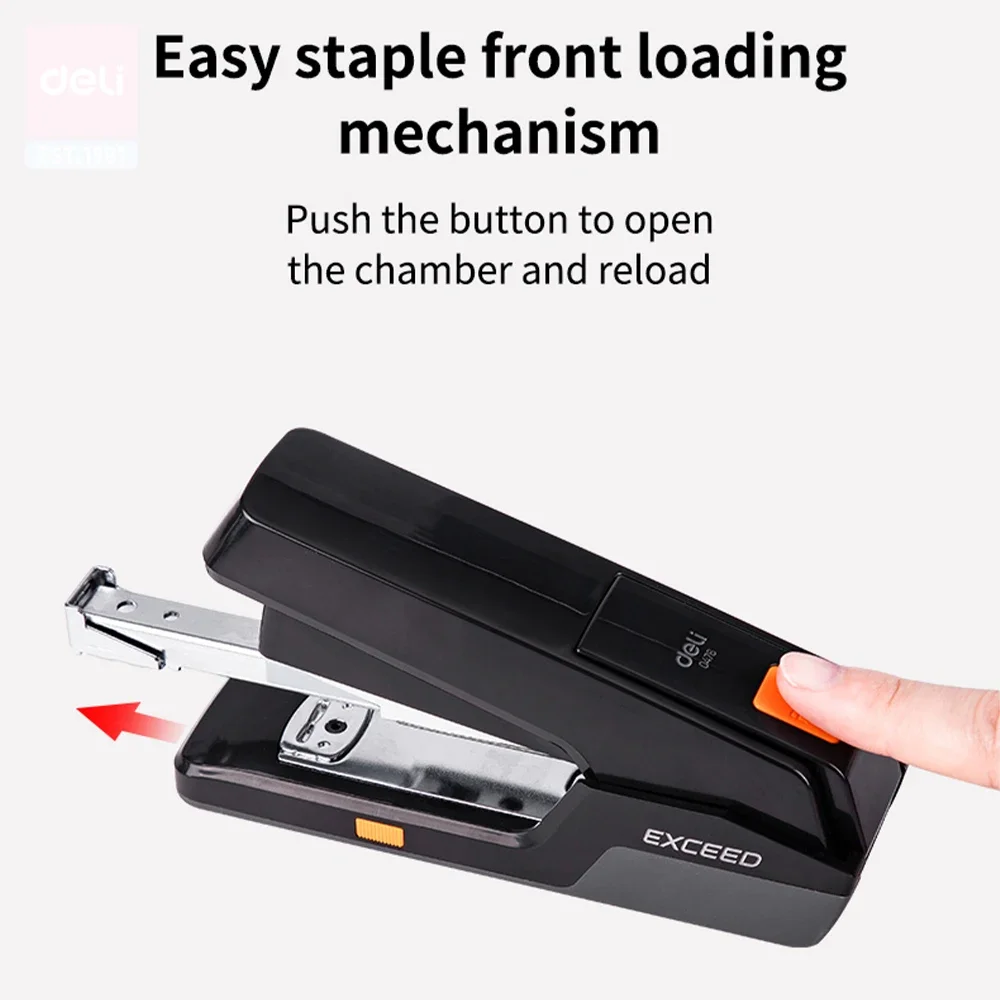 Deli Heavy Duty Stapler Effortless Stapler 25 Sheets Stationery Stapler Without Staples School Supplies Office Accessories