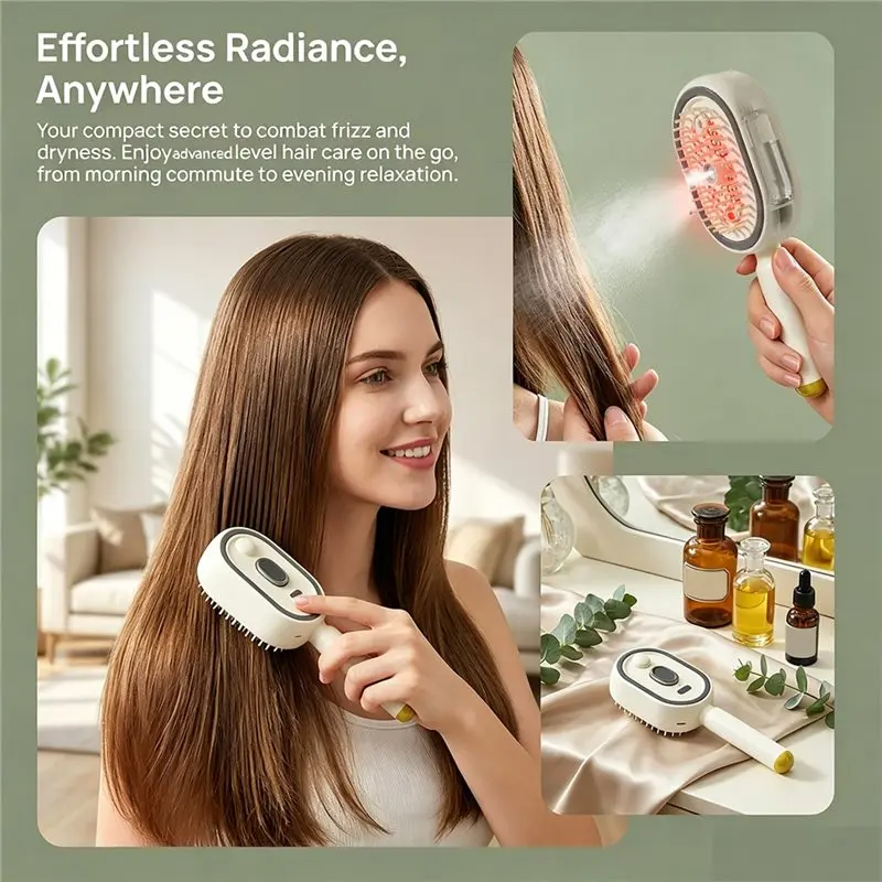 A83G-Electric Massage Hair Brush, Rechargeable Detangling Electric Steam Brushs For Hair For Reduce Frizz, Nourishes Hairs 3