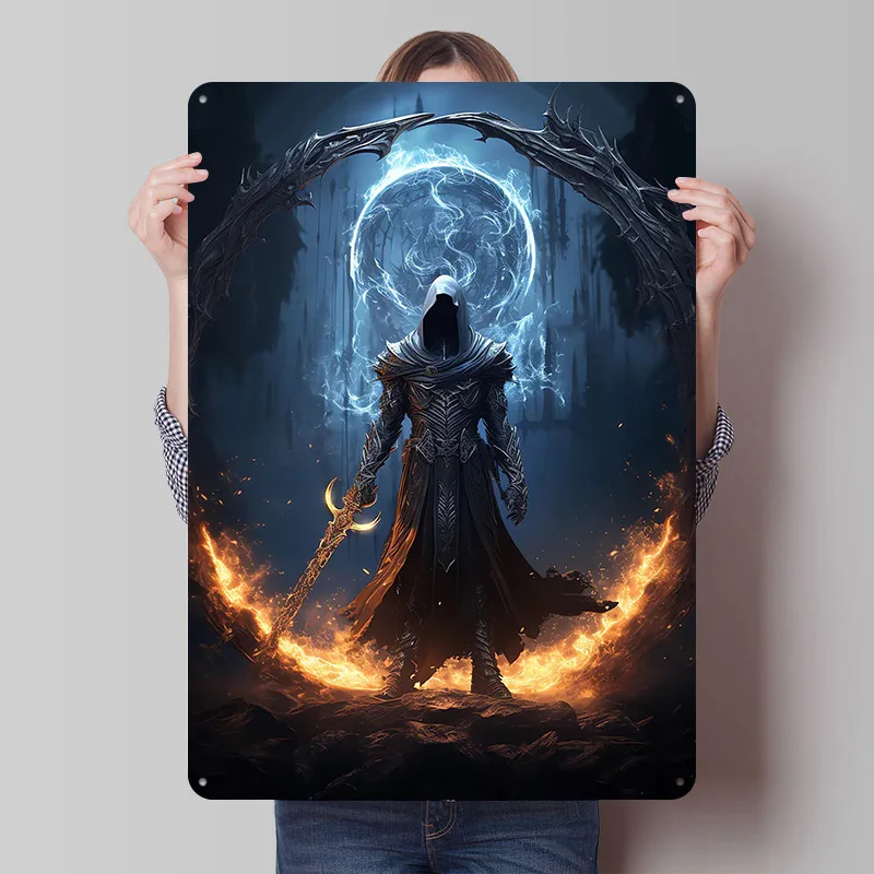 Grim Reaper Death Lord Metal Poster Custom Wall Art Retro Vintage Tinplate Signs for Gaming Decoration Room Bar Accessories Home