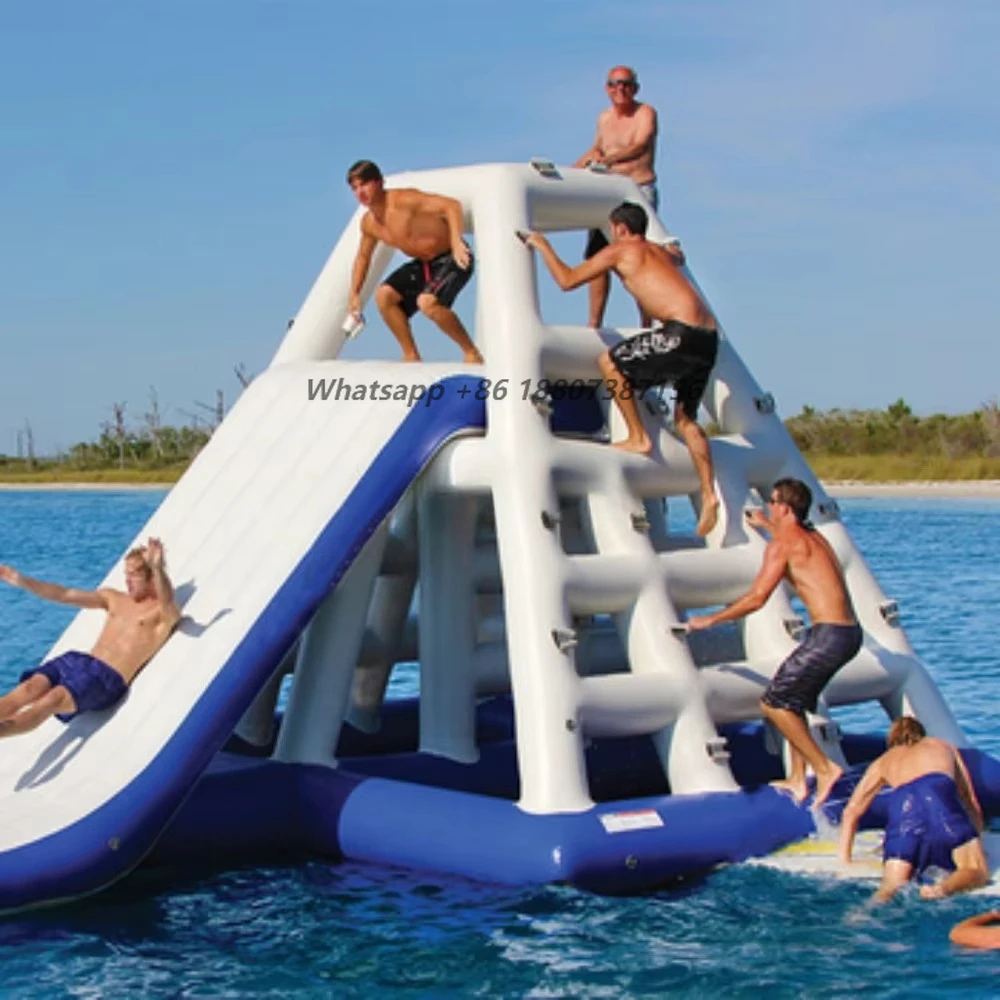Commercial Water Park Inflatable Water Tower Slide Floating Climbing Wall Water Ladder