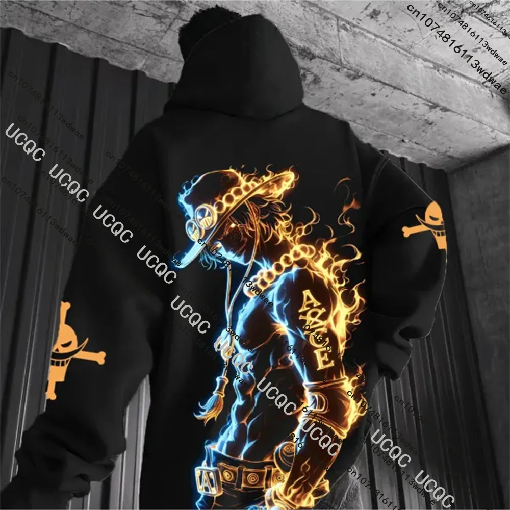 

Цельная мужская повседневная спортивная толстовка из чистого хлопка из японского аниме, осенне-зимняя детская толстовка с капюшоном в уличном стиле Luffy для взрослых, косплей