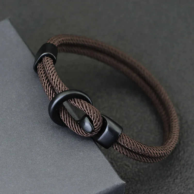 New Men Apparel Accessories Bracelet Bilayer Milan Rope Nautical Wrap Rope Braslet Homme Outdoor Sports Camping Daily Decoration