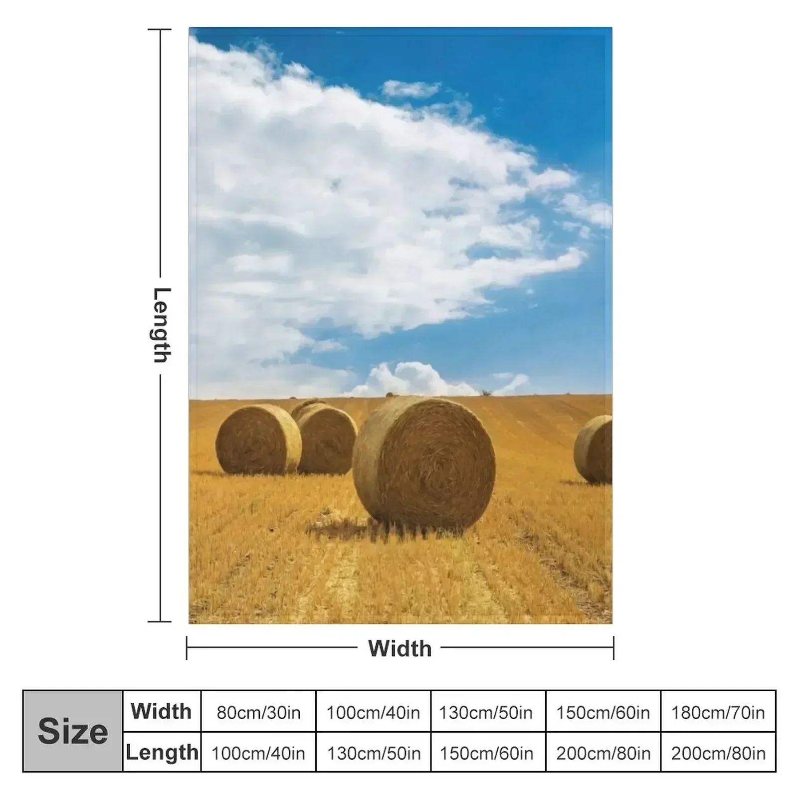 Bales of hay in the countryside Throw Blanket couch cozy soft plush fuzzy picnic outdoor blanket