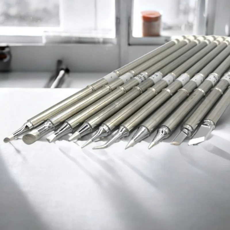 

Professional 10Pcs SET Soldering Iron Tips for Hakko FX-951 Station T12-B2 D24 C4 ILS JL02 KU K Series, High Precision Lead-Free