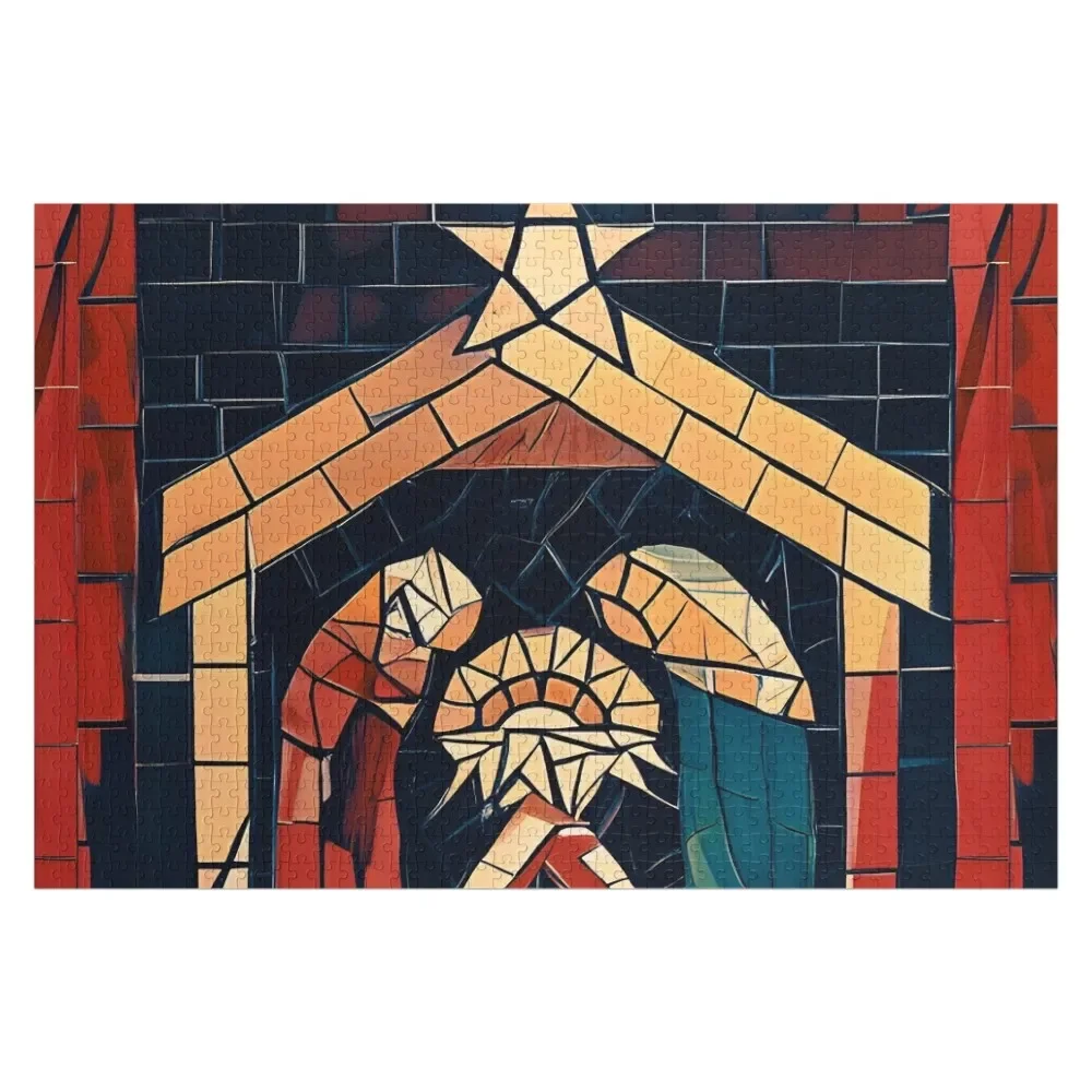 

Humble Nativity Mosaic Jigsaw Puzzle Wood Adults Custom Gifts Puzzle