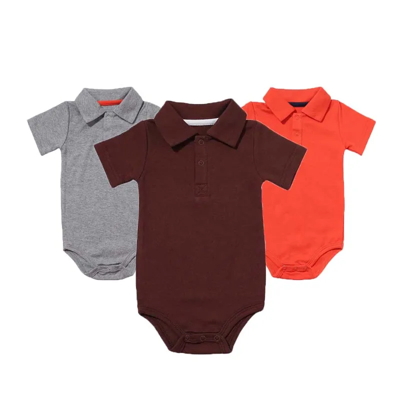 

Summer Polo Baby Jumpsuit for Babies Boys Girls Clothing 100% Cotton Solid Color Lapel Bodysuit Newborn Clothing