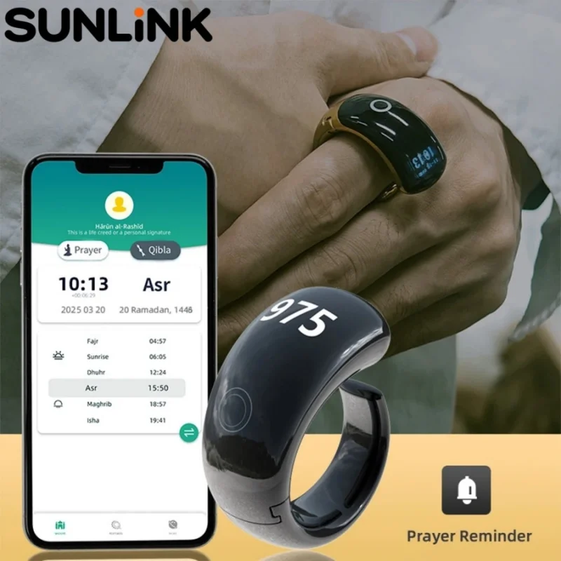 

1pc Smart Counting Ring Middle East Arab Muslim Prayer Electronic Counting Ring Multi functional Waterproof Bluetooth Ring