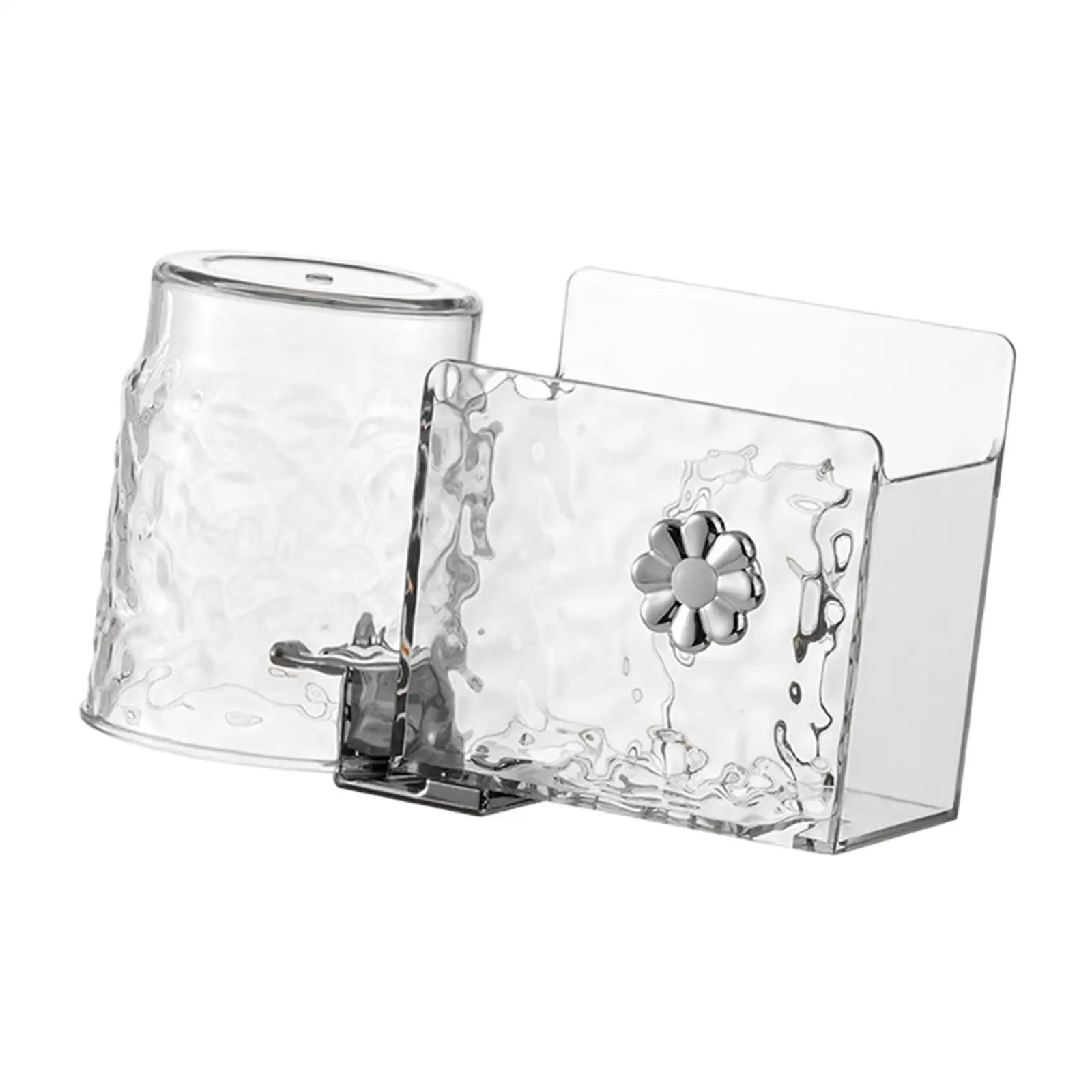 3 in 1 Toothbrush Holder Bathroom Organizer with Rinse Cup Simple Multifunction Toothbrush Storage Rack for Toothpaste Creams