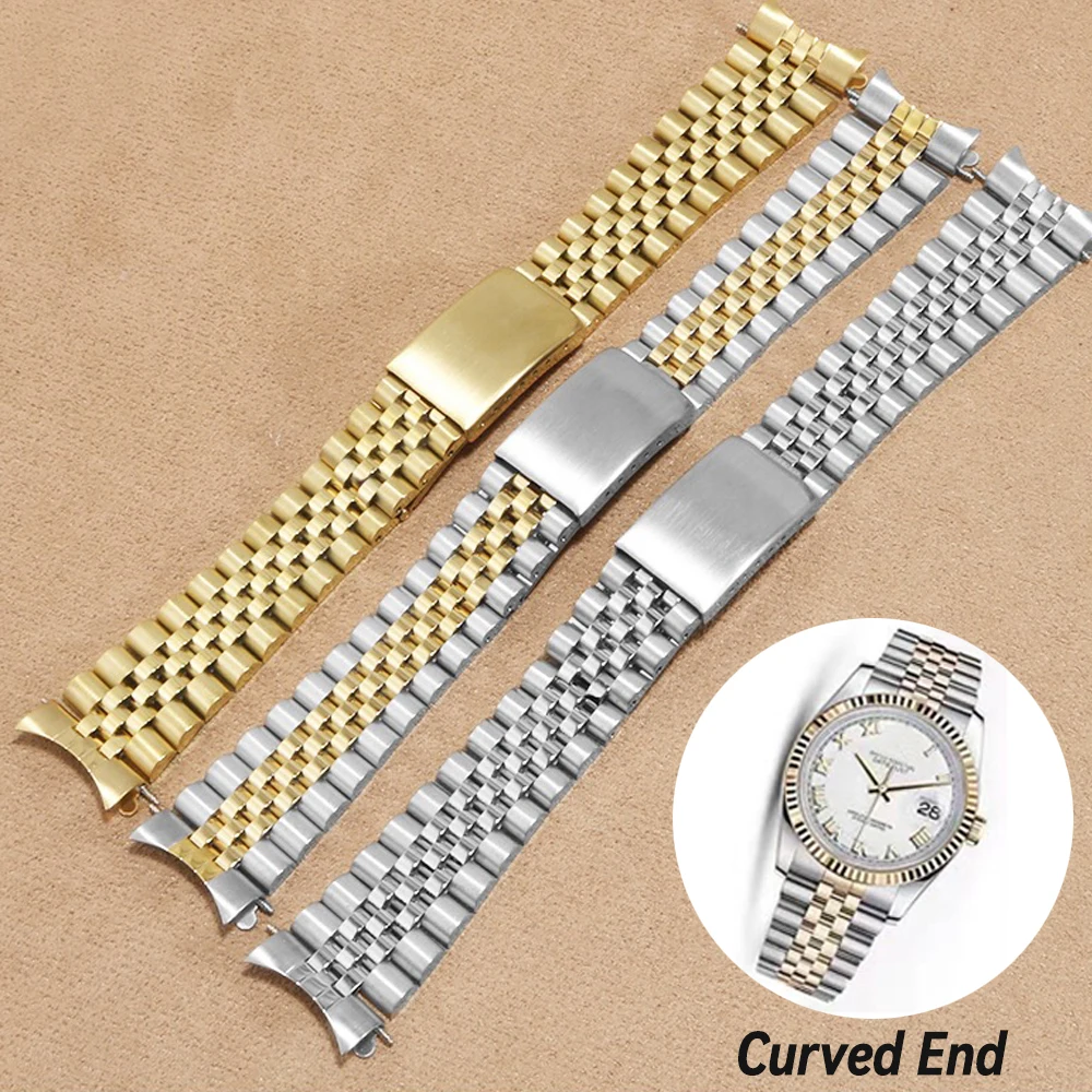 18/19/22mm/20mm Stainless Steel Luxury Strap For Rolex For Huawei GT3pro 46mm 43 band Metal Solid Watch loop For Seiko Bracelet