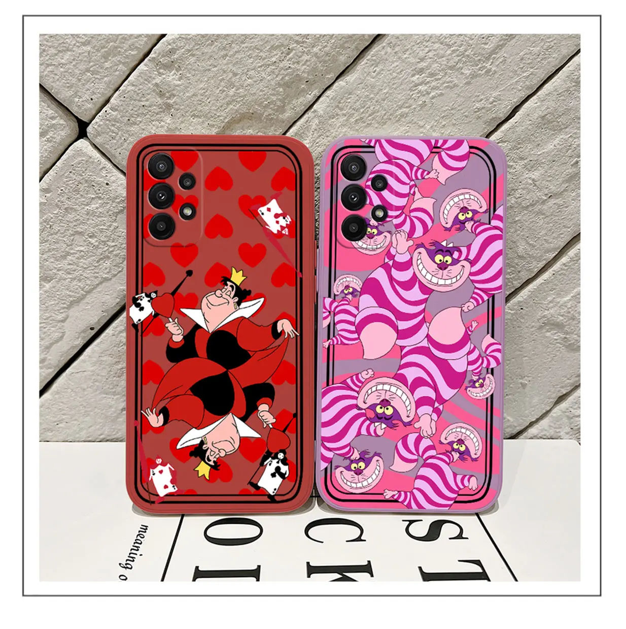 Alice in Wonderland Case For Samsung A54 A34 A73 A53 A33 A23 A14 A13 A03 A04 A72 A52 A32 A22 A12 A71 A51 4G 5G With Hand Strap