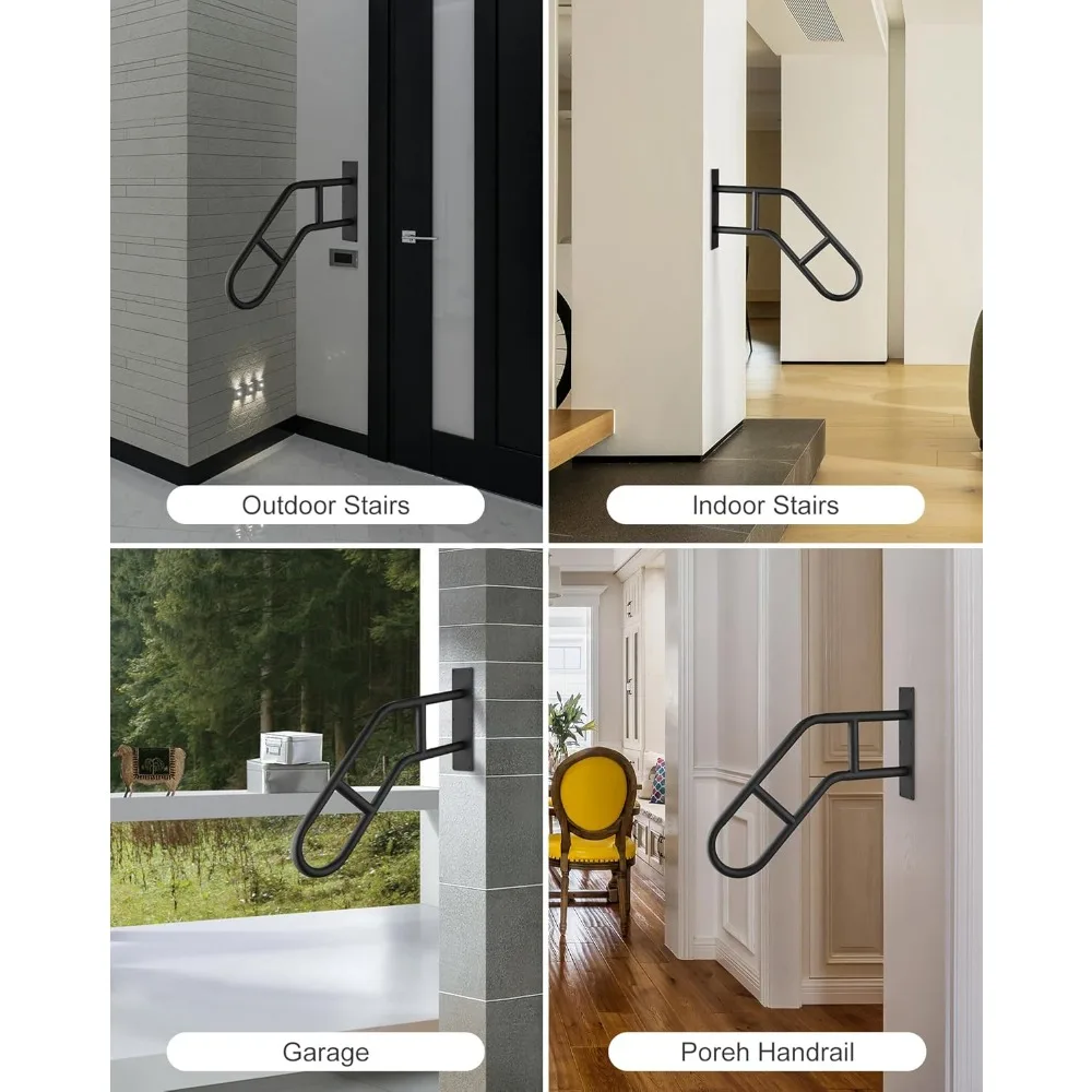 قضبان يدوية للدرج الخارجية لسلامة المسنين، قضبان إمساك على سطح السفينة على الحائط، درابزين الشرفة، قضبان دعم على شكل حرف U لكبار السن #5