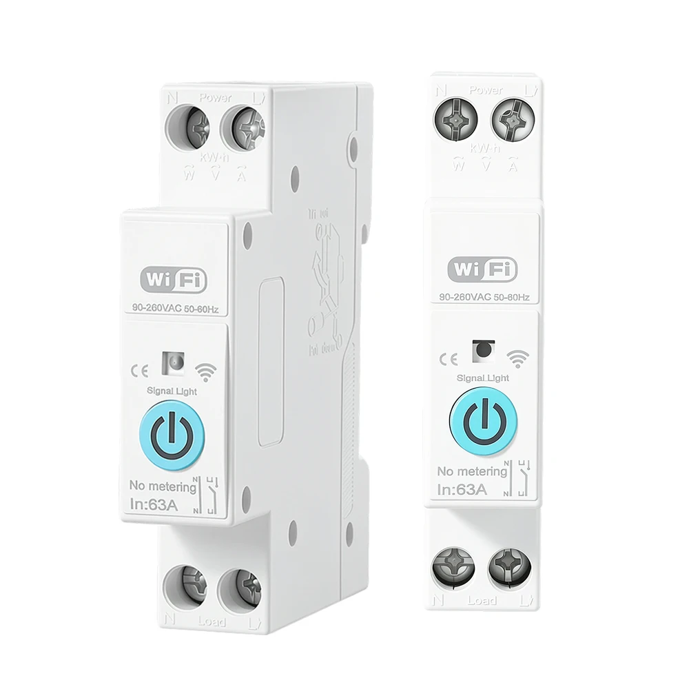 

1PC WIFI Smart Circuit Breaker 1P+N Tuya Power Current Protector Under/Over-Voltage Protection Voice Remote Control Switch