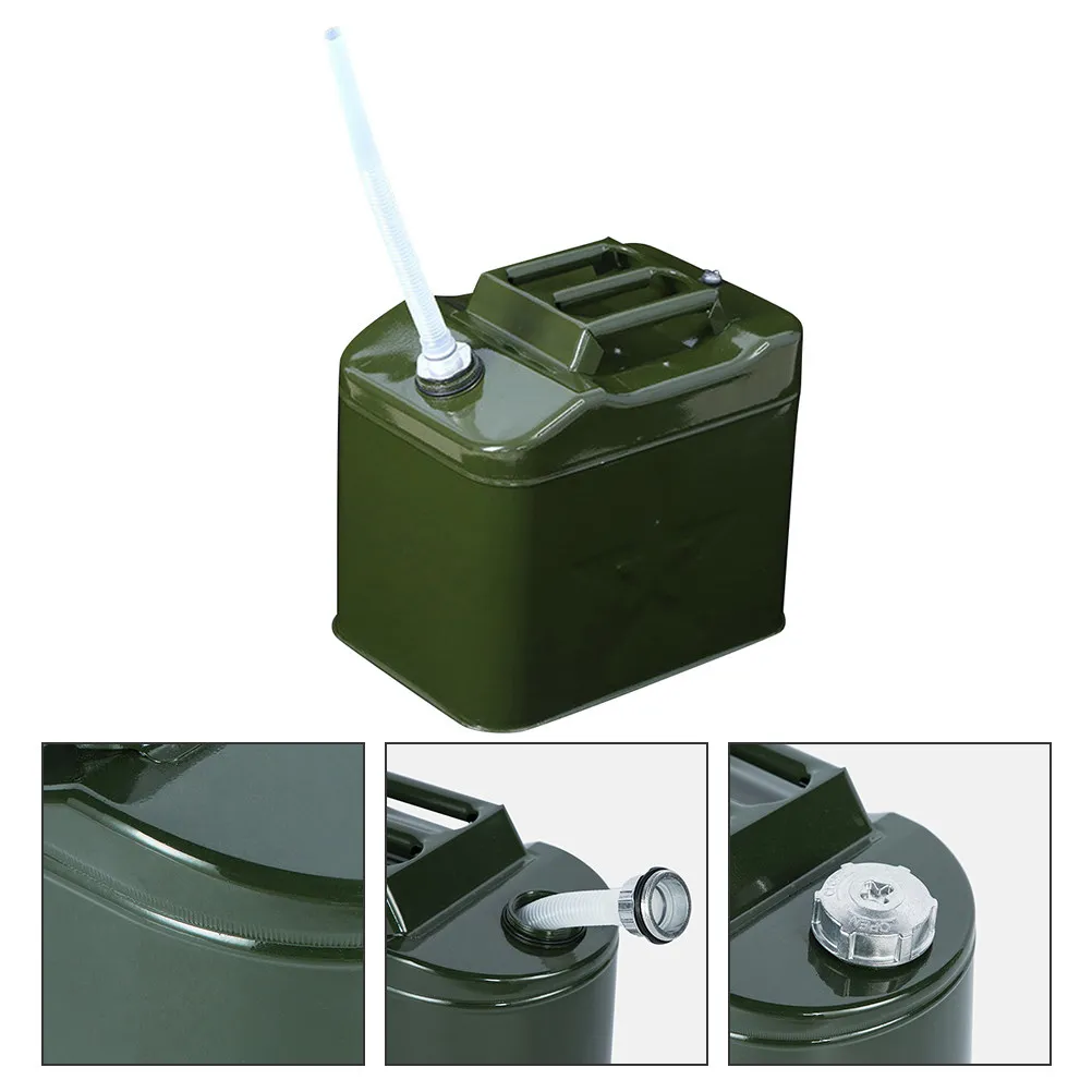 Spare Fuel Tank Portable 10L Oil Storage Can Sturdy Carry Can for Car Road Trips Camping Backup Barrels