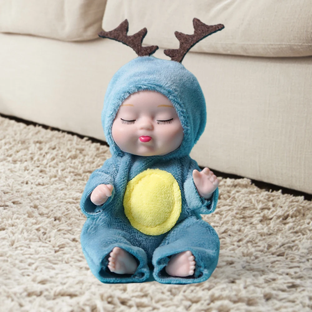 1/6 stuks 11 cm mini herboren babypop schattige slapende babyserie pop met dierenkleding beweegbare gewrichten voor meisjes peuters en kinderen