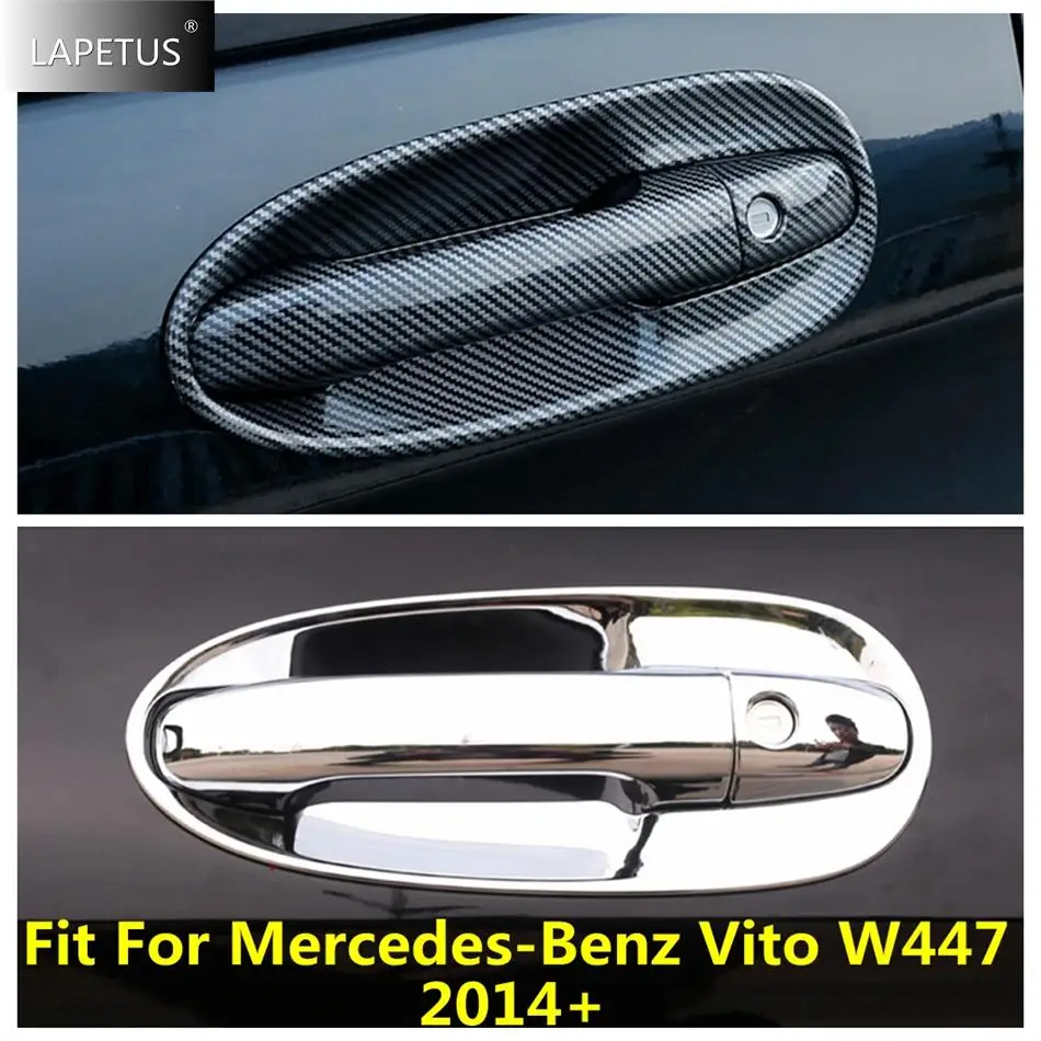 

ABS Car Door Handle Bowl Decor Protection Cover Trim For Mercedes-Benz Vito W447 2014 - 2021 Chrome / Carbon Fiber Accessories