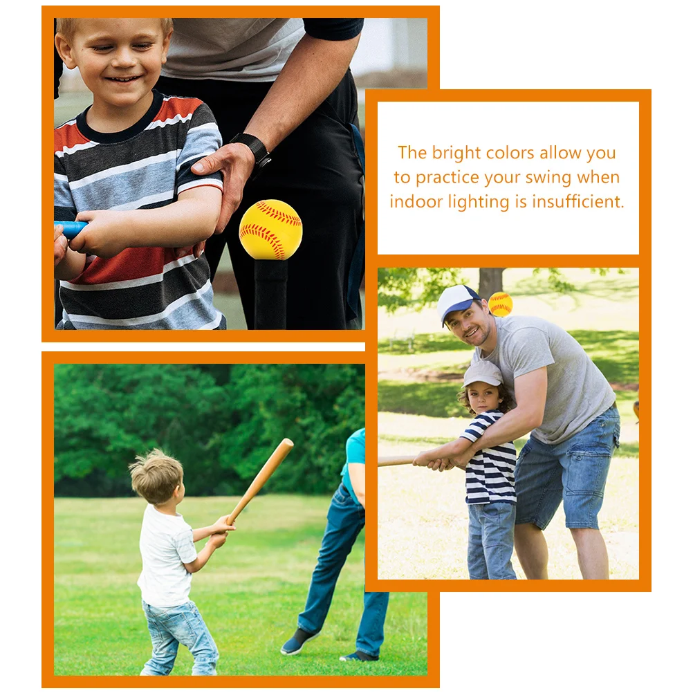 4 Pcs Sponge Kids Baseball Soft Softballs for Practice Children’s Toys Pu Training Baseballs Hitting Student