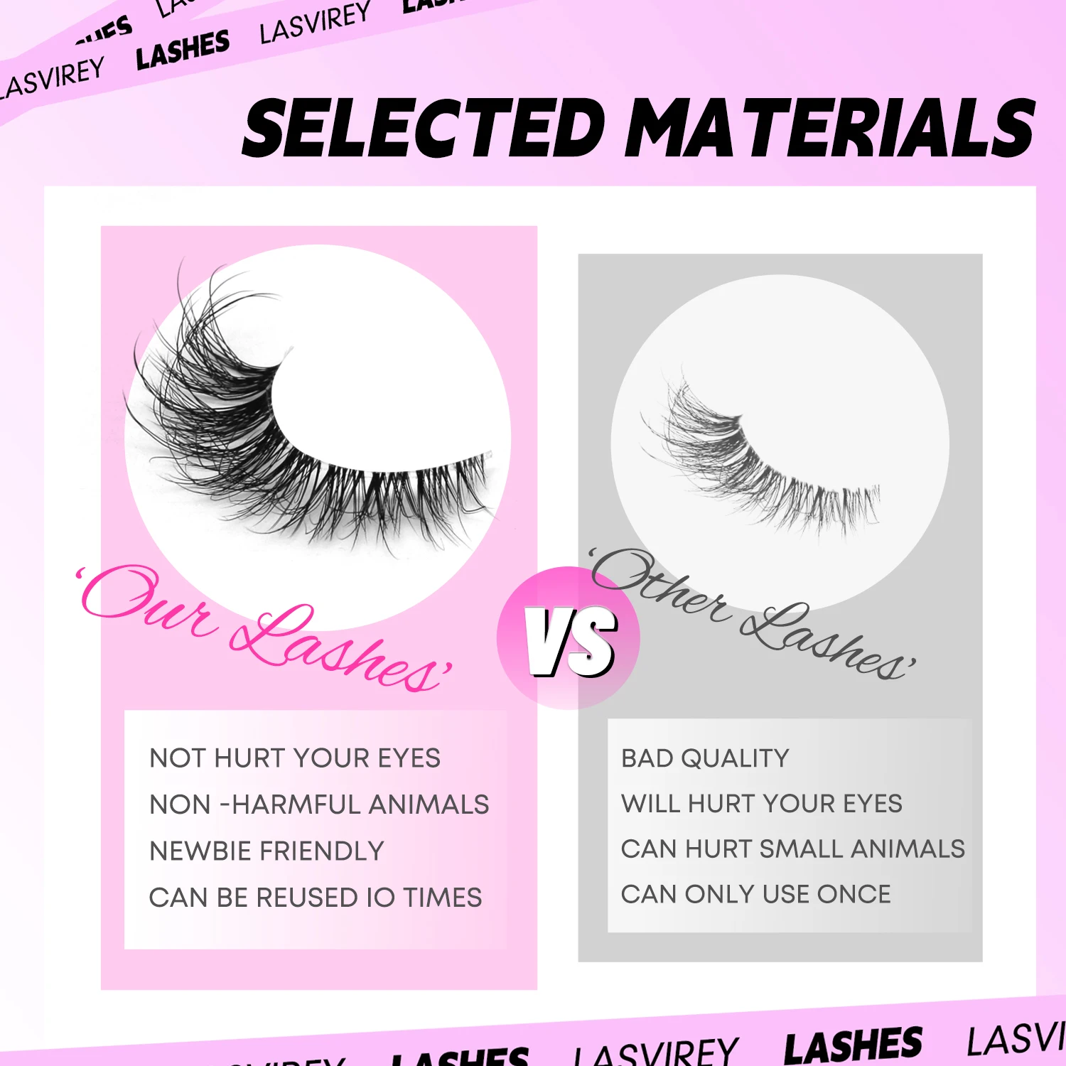 LASVIREY Pestanas postiças gatinho naturais e volumosas, suaves e delicadas, compridas e com efeito natural, em vison sintético, com base transparente. Extensão de pestanas.