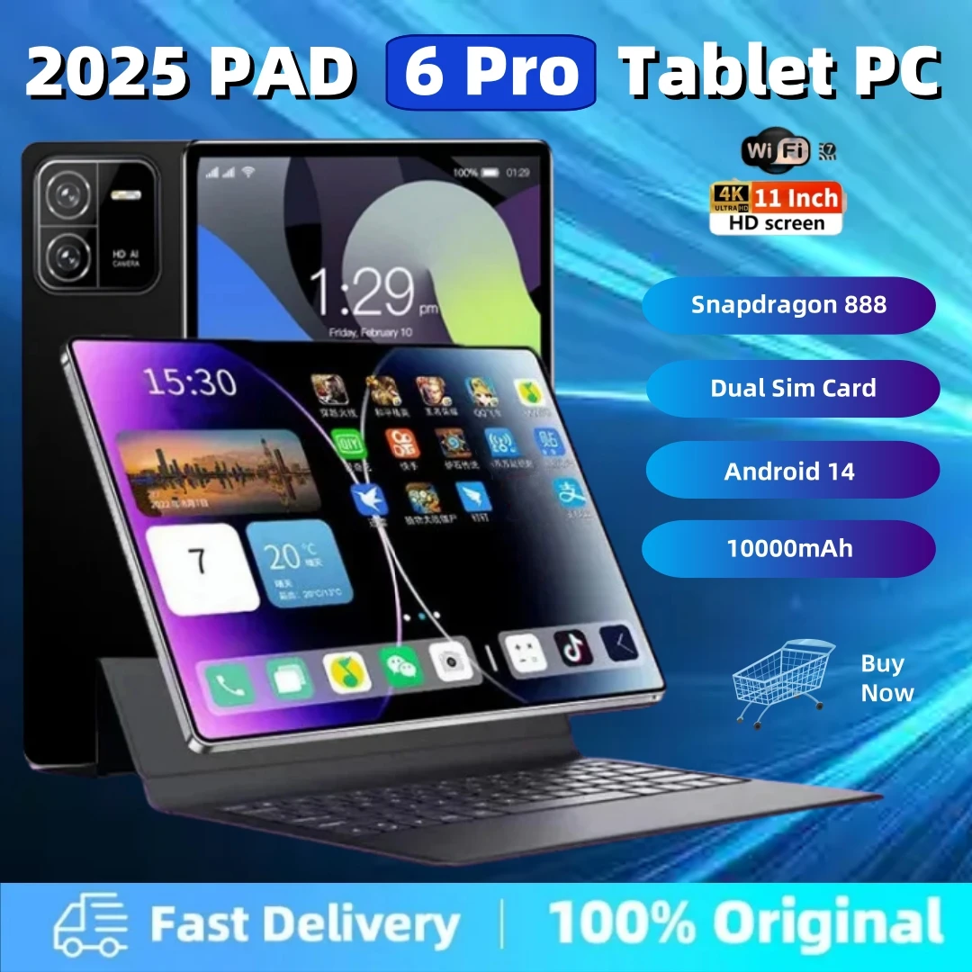 Fire New Tablet Android PAD 6 PRO Original Global Edition Tablet Snapdragon 888 16GB+1TB 5G Dual SIM Card WIFI 4K HD Tablet PC