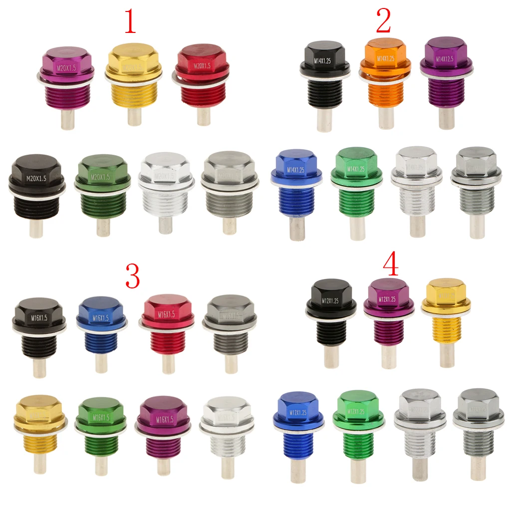 M20X1.5 Cárter de aceite de motor magnético anodizado / Tapón de perno de drenaje de transmisión apto para