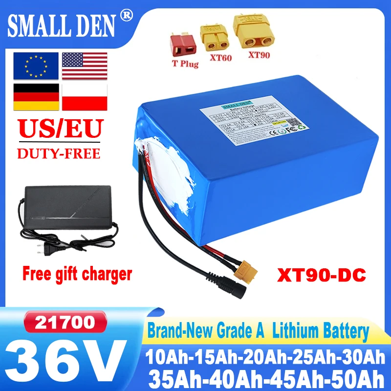 

36V 15Ah 20Ah 25Ah 30Ah 35Ah 40Ah 45Ah 50Ah 21700 Lithium battery pack 1500W motor With 40A BMS For wheelers scooter motorcycle