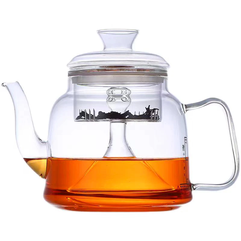 Nice Heat Resistant Glass Teapot Steamed & Boiling Kettle Tea Infuser Filter High Borosilicate Chinese Teawear Pot 1200ml