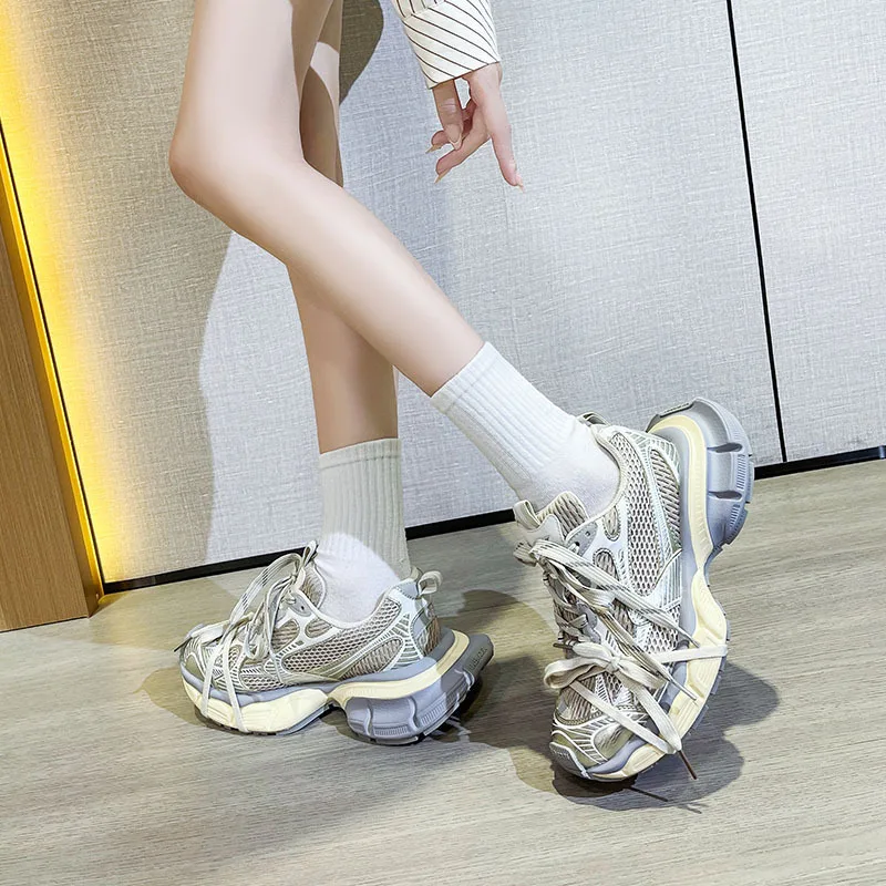 2025 جديد أبي أحذية أحذية رجالية ونسائية سميكة سوليد الارتفاع رفع أحذية رياضية خمر عادية #4