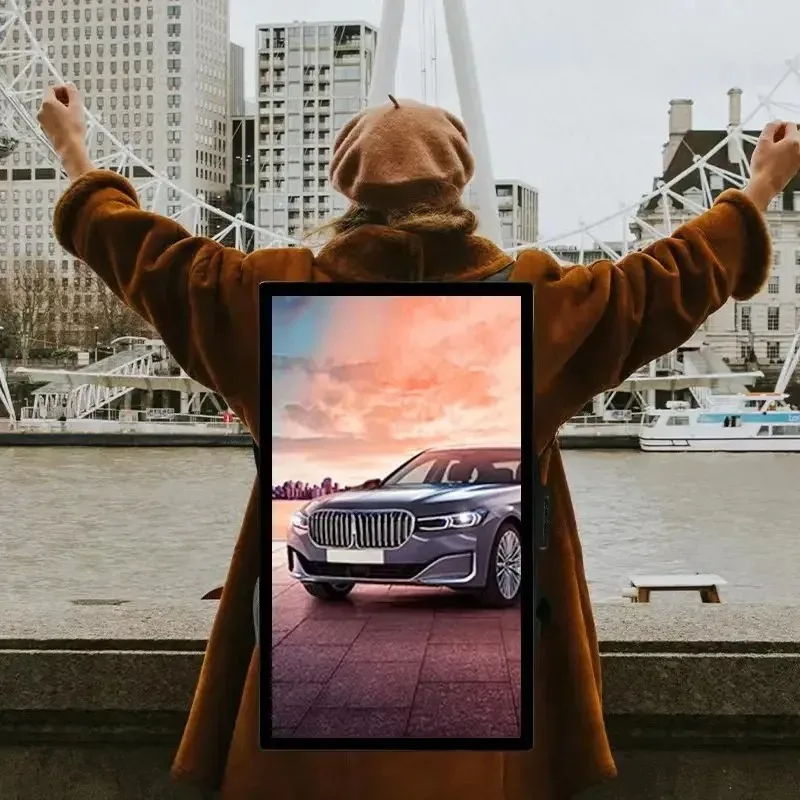 21.5Inch Backpack Billboard Portable Outdoor Advertising Display Touch Screen High Brightness MULTI-MEDIA PLAYE