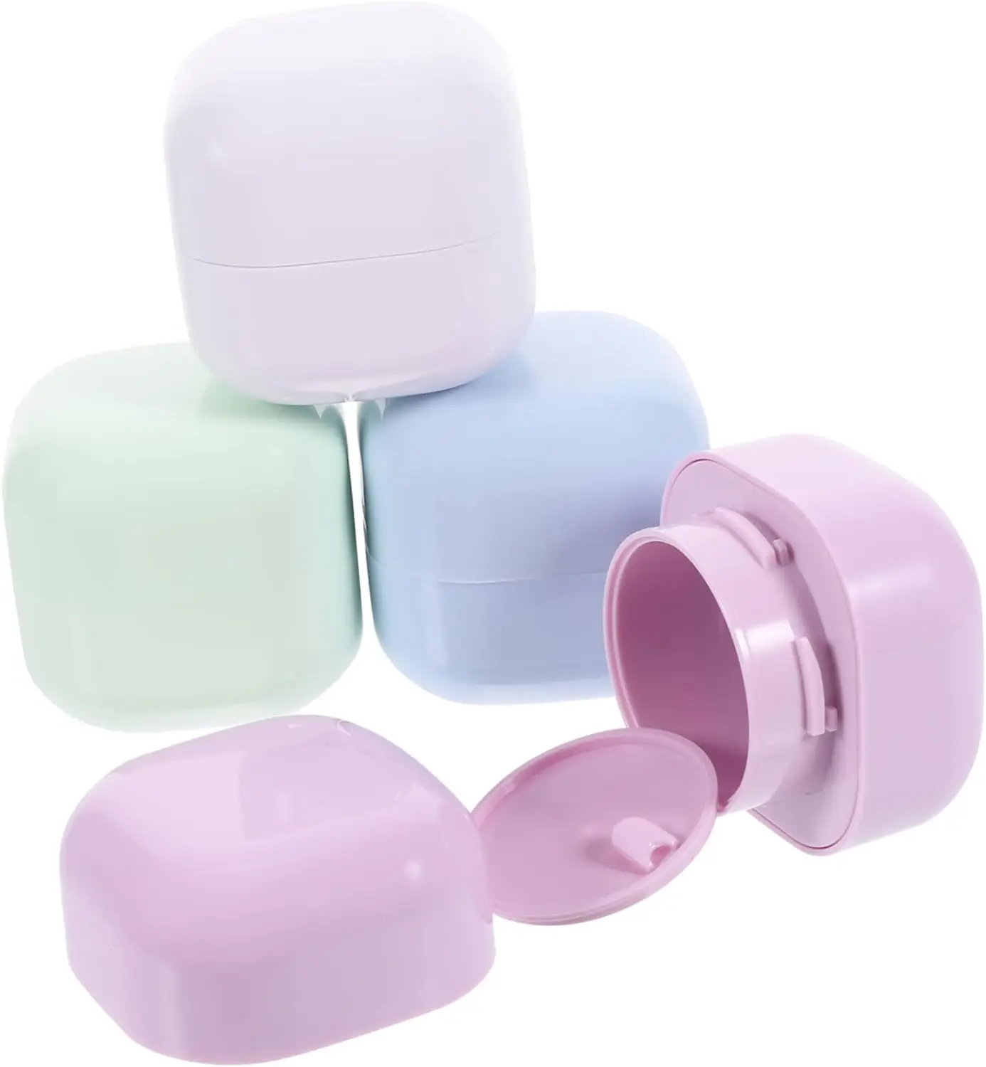 Viaggia in stile con bottiglie quadrate riutilizzabili Macaron per cosmetici-vaso cosmetico vuoto in plastica da 1 pezzo per crema viso e lozione