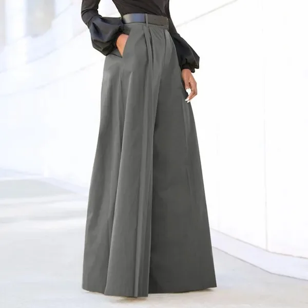 

2026 Women's New Elegant Solid Color Daily Comfortable and Versatile High Waist Fashion Party Wide Leg Flared Trousers for Women