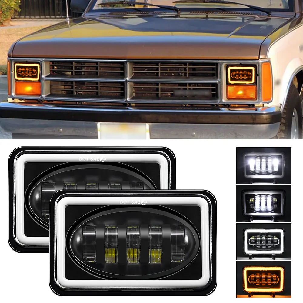 

12V 24V 4x6 Inch LED H4 Headlight Led Work Lamp DRL with Turn Signal For Car Jeep Motorcycle Honda Truck Ford Kenworth Headlamp