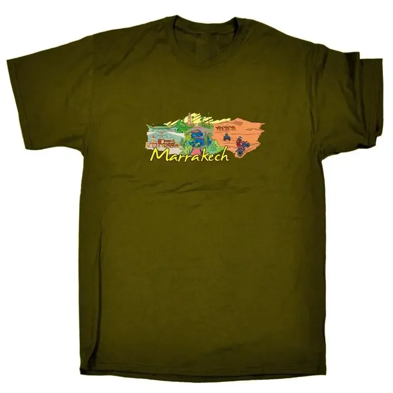 Marrakech Morocco Country Flag Destination Mens Funny Novelty T Shirt