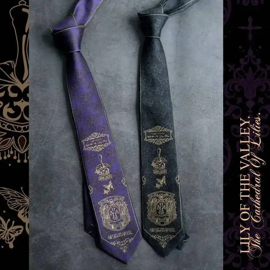 Cravate d'église Lily of the Valley, uniforme JK, accessoires de chemise attachés à la main pour femmes, cravate DK décontractée pour hommes et femmes, tendance