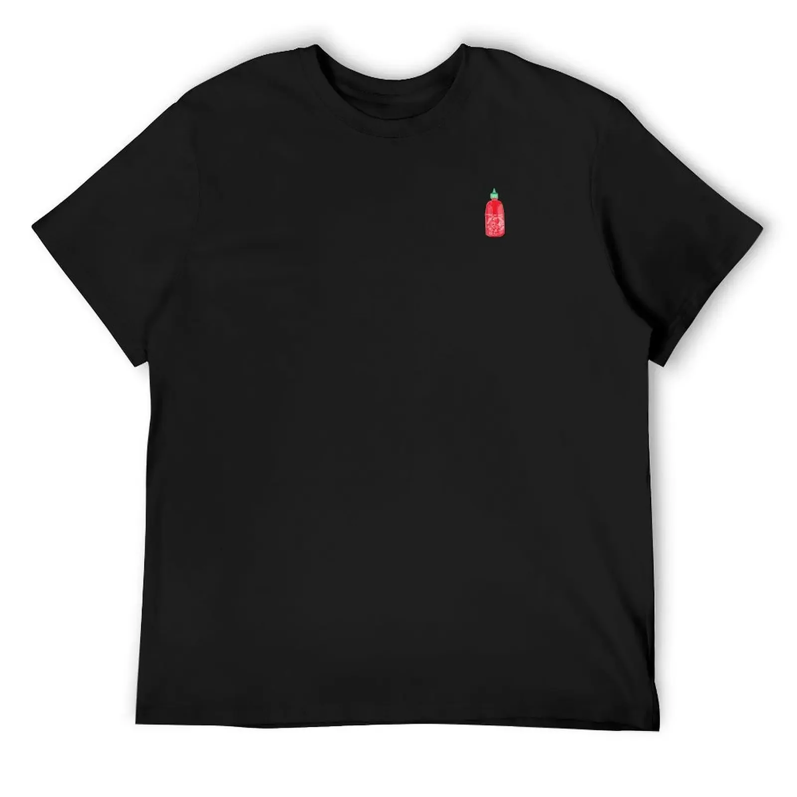 Sriracha Bottle T-Shirt schwarz. Lustiges T-Shirt für Herren im Vintage-Stil