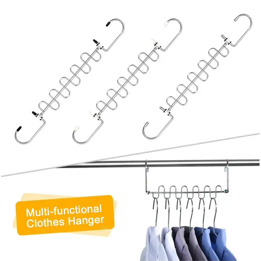 Multi-functional Clothes Hanger 360 Degree Swivel Hook 12 Clothes Hangers Pants Tie Storage Shelf Space Saving Closet Storage