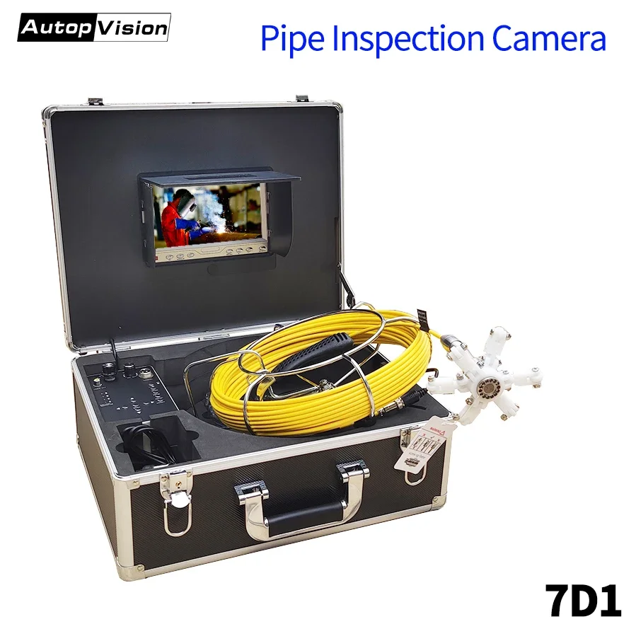 Câmera de inspeção de tubos, endoscópio industrial de drenagem hbuds, 30m/ft ip68, sistema de vídeo à prova d'água com monitor