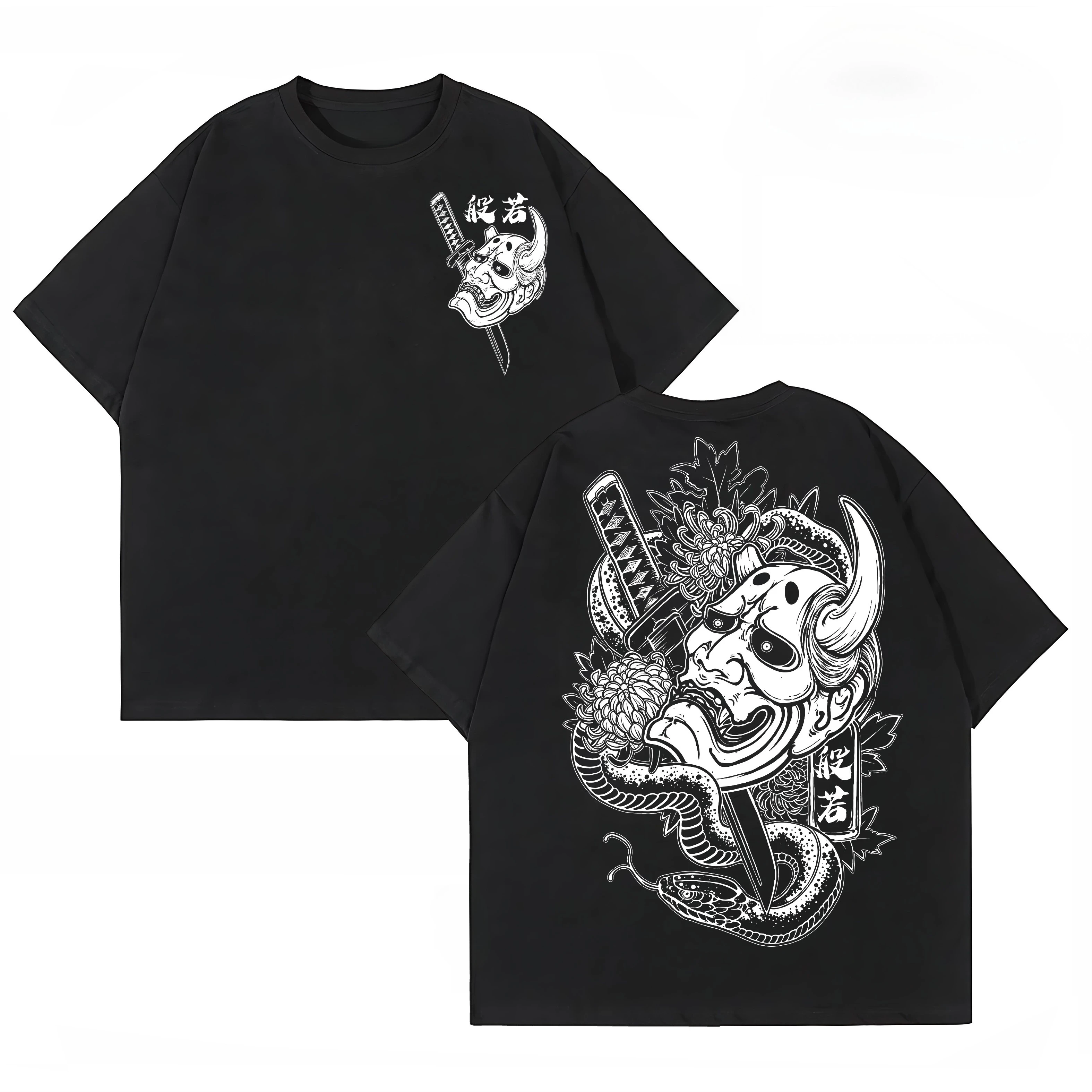Tide Brand Tattoo Artist Prajna T-shirt Print Heavy Short Sleeve Men Black Loose Fall Shoulder Country Tide Day Department