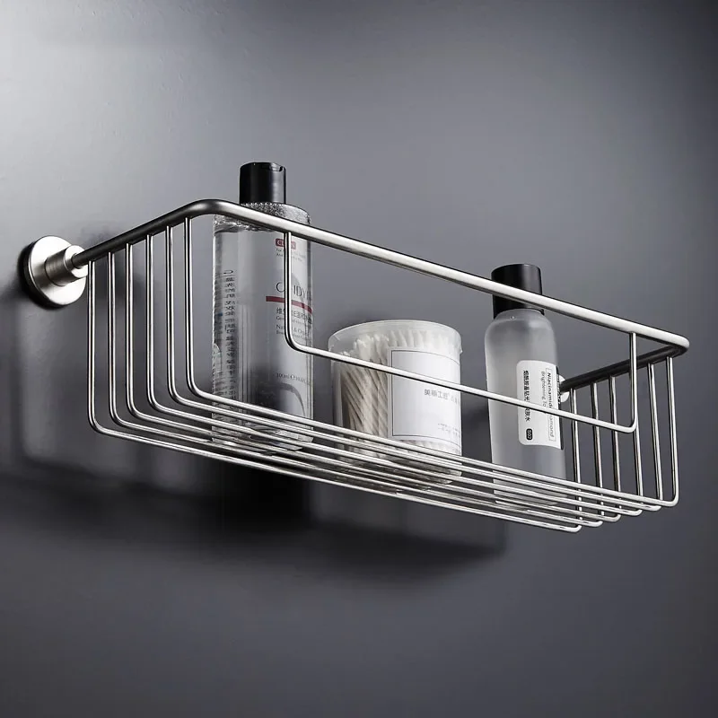 40cm Bathroom Shelf 304SUS Matte Nickel Bathroom Storage Holder Wall Mounted Shower Shelf Shampoo Holder Bathroom Accrssories